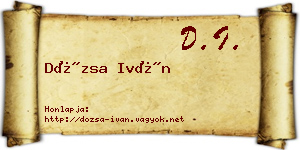 Dózsa Iván névjegykártya