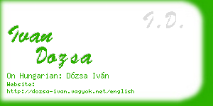 ivan dozsa business card